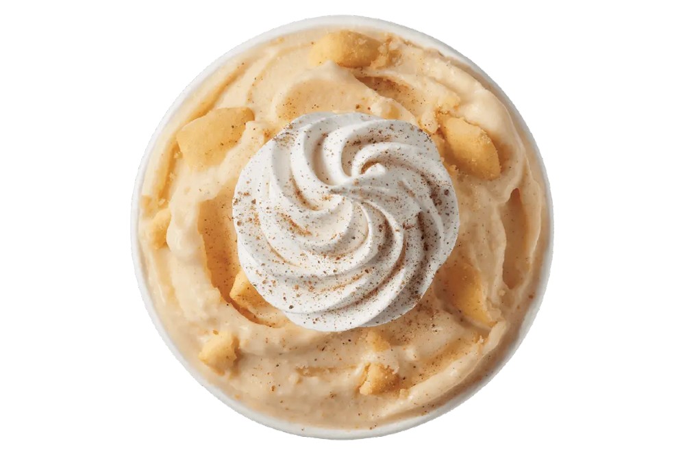 The 6 Best Fall Ice Cream Flavors To Make 10 dairy queen's pumpkin pie blizzard top view.