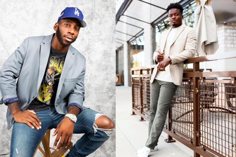 Marquise Goodwin and Kyle Pitts in Fairlane sports jackets.