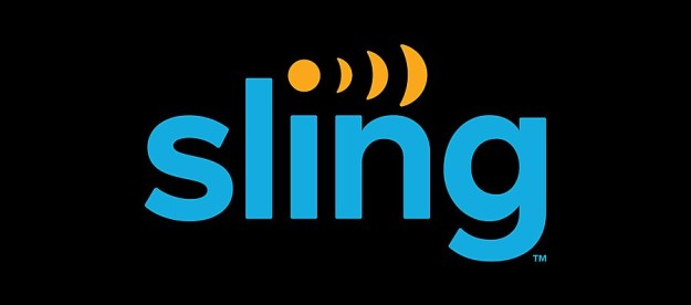 The Sling TV Logo on a black background.