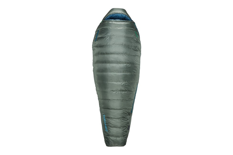 ThermaRest Quesar sleeping bag on a plain white background.