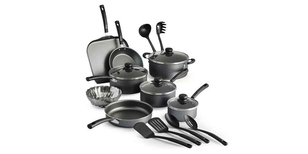 Tramontina Primaware 18 Piece Non-stick Cookware Set on a white background.