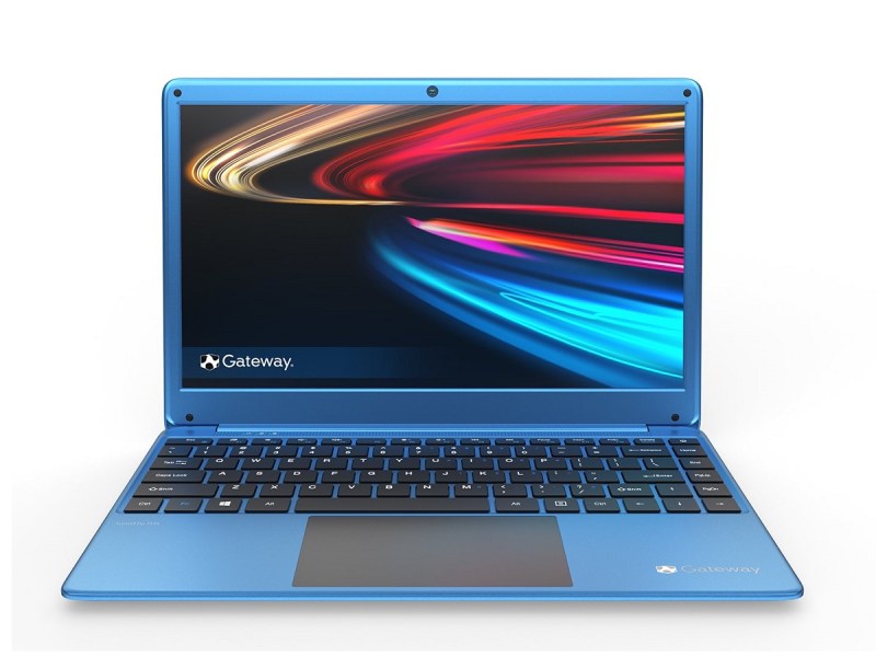 The Gateway Ultra Slim Notebook with colors on the 14.1-inch screen.