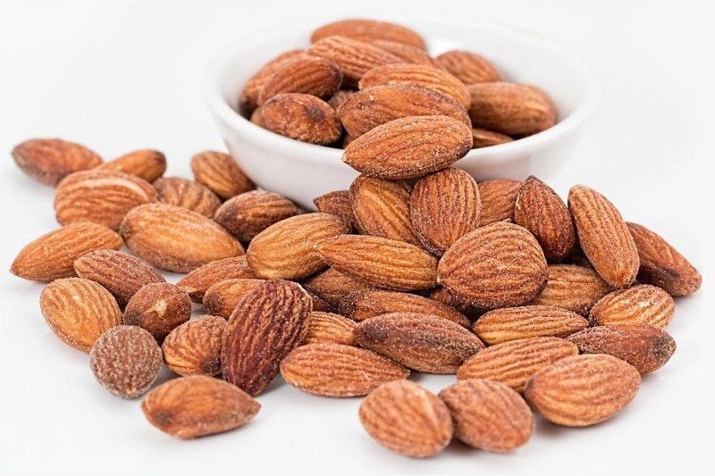 Whole almonds.