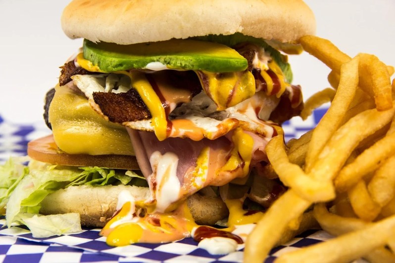 High cholesterol burger.