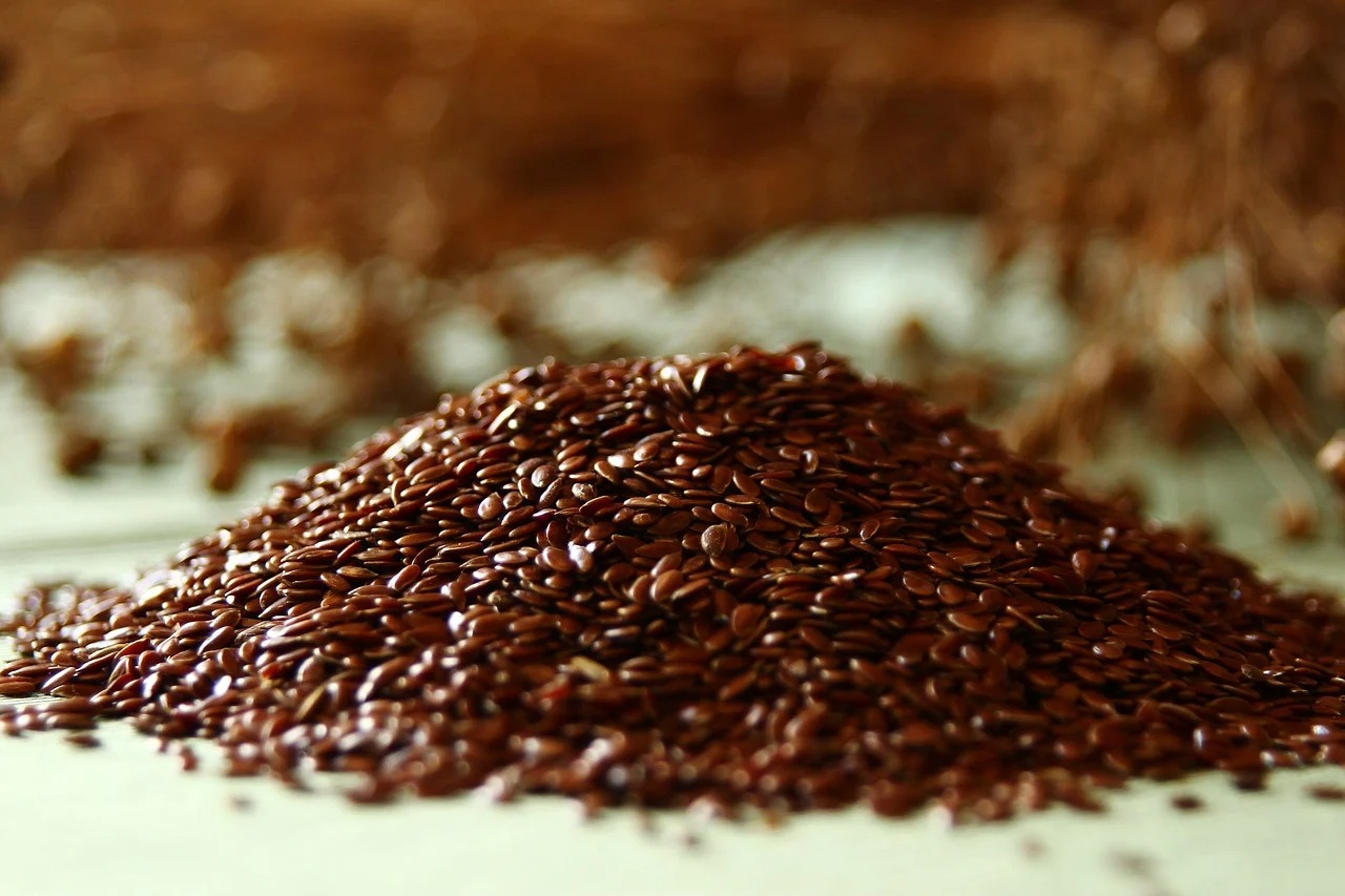 Flaxseeds in a pile