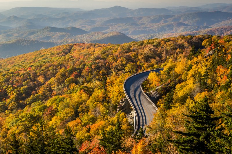 A bird's eye view of Blue Ridge Parkway.