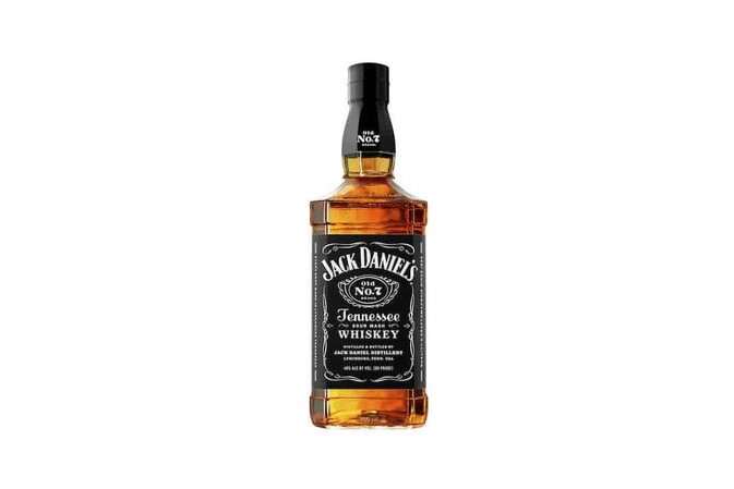 A bottle of Jack Daniels on white background.