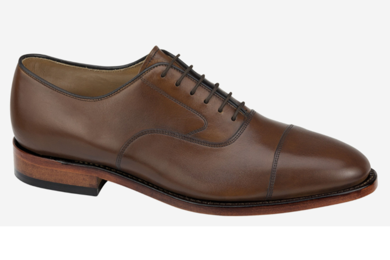 Classic brown leather men's dress shoes.