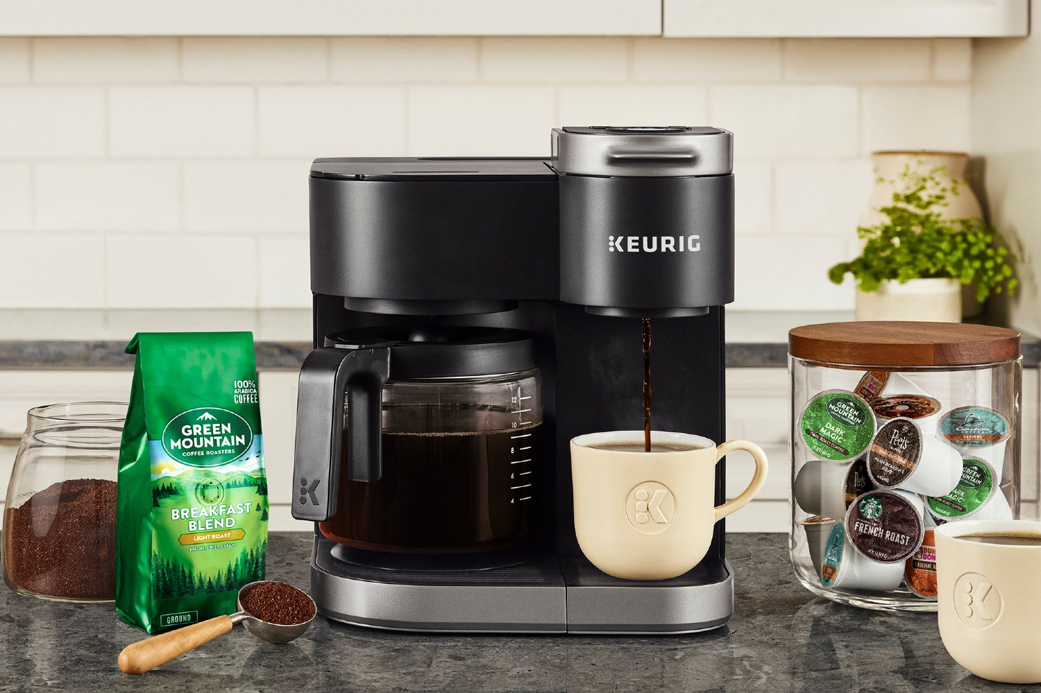 Keurig K-Duo Essentials Black Single-Serve K-Cup Pod Coffee Maker, Black