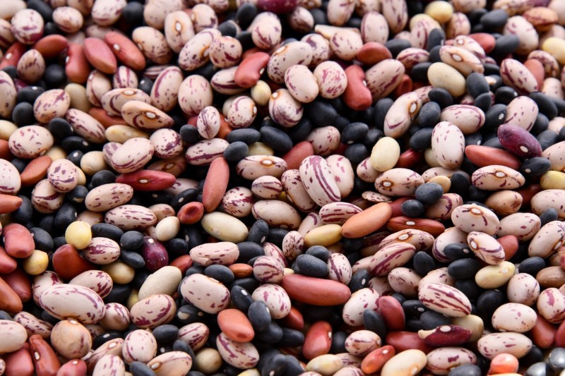 Various legumes in a mix.