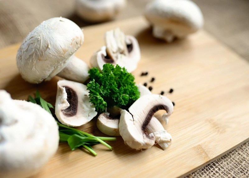 Sliced mushrooms.