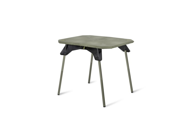A green NEMO Moonlander Dual Height Table on white background.