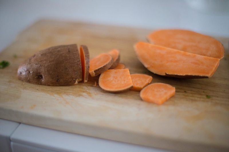 Raw sweet potato.