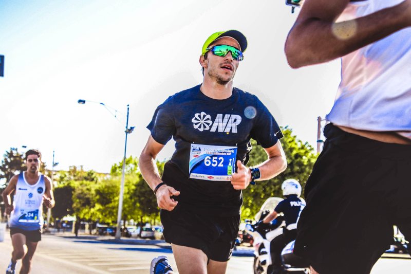 Man running a race