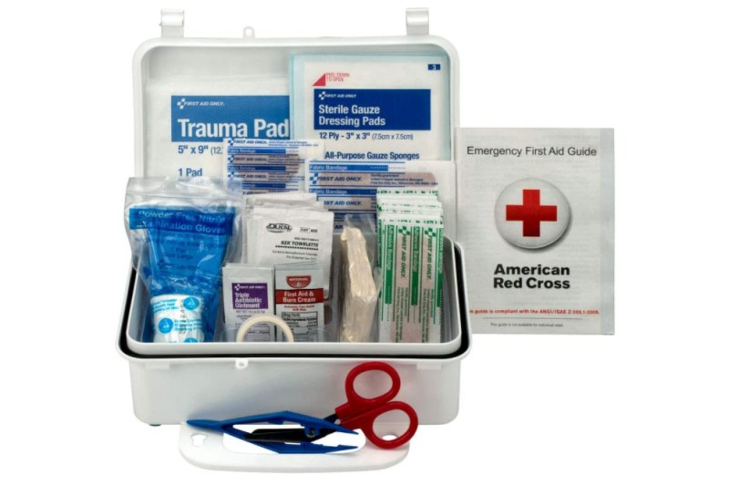 First-aid kit for winter roadside emergencies.
