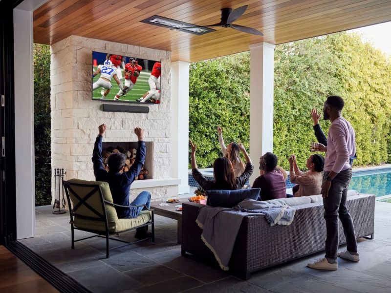 Vizio 65-Inch TV mounted to wall.