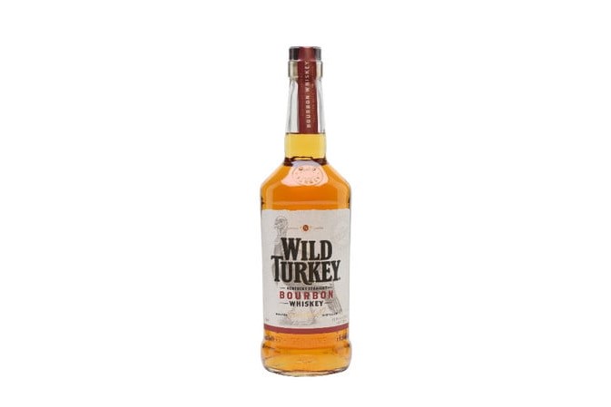 A bottle of Wild Turkey on white background.