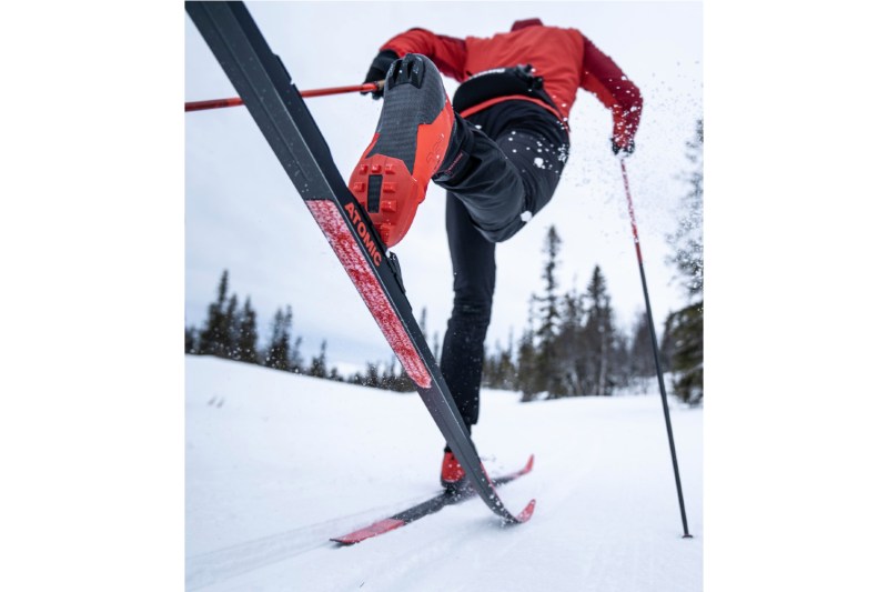 Closeup of underside cross country ski