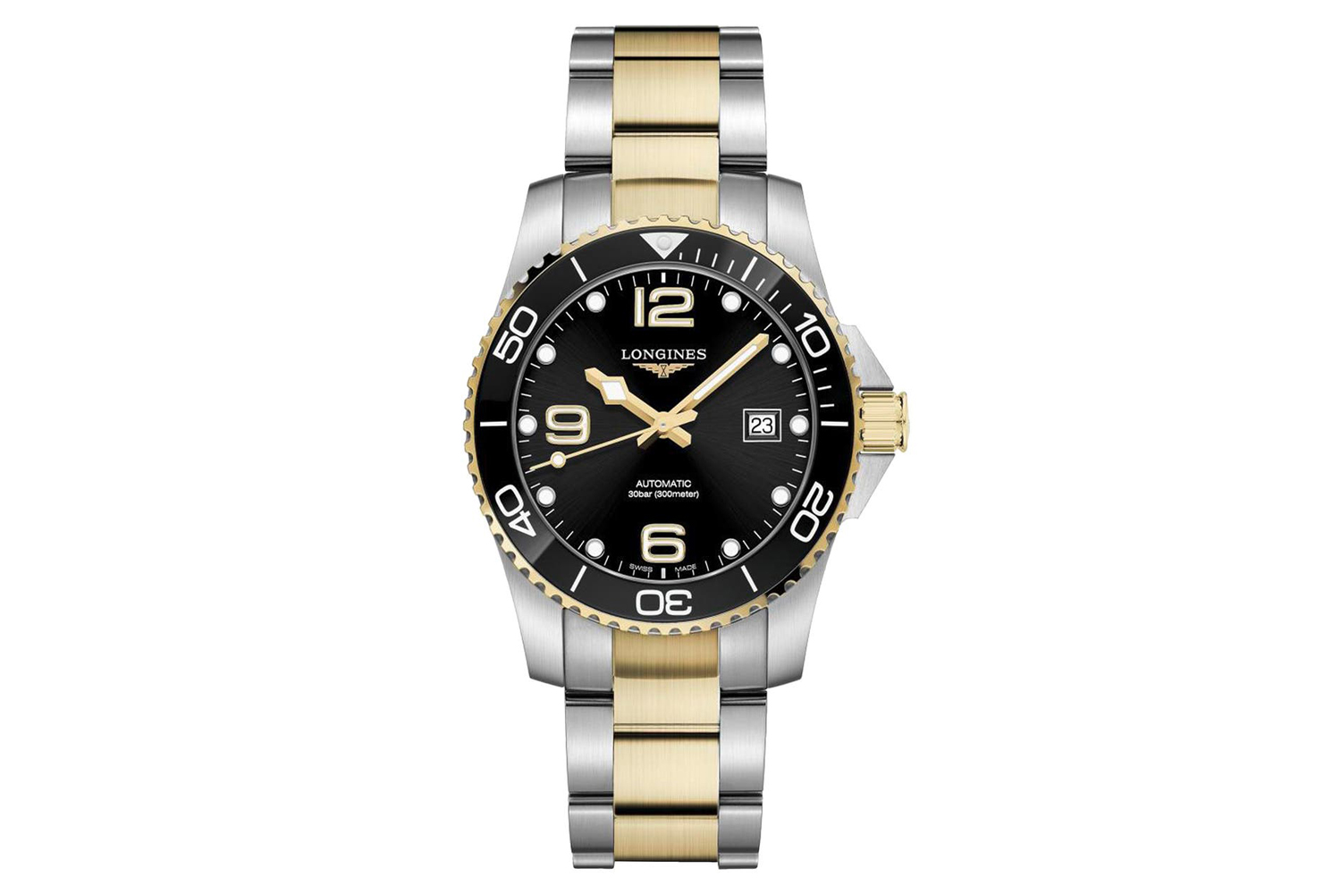 A Longines HydroConquest Automatic Watch on plain background.