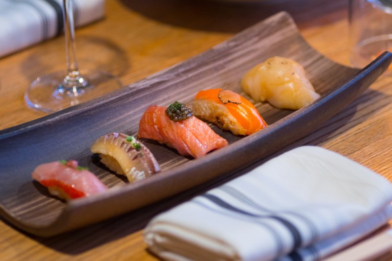 Nigiri Assortment at Koyo on a table. 