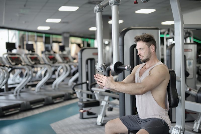 man doing chest fly.