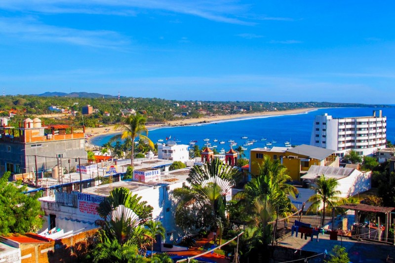 Puerto Escondido beach town.