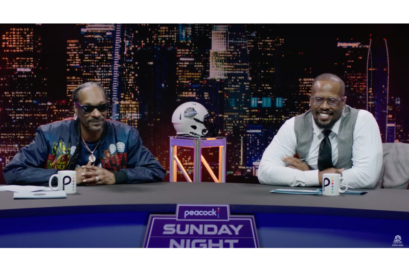 Snoop Dogg and L.A. Rams outside linebacker Von Miller on NBC's Sunday Night Football on Nov. 22.
