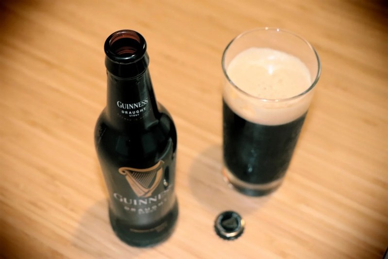 Guinness beer in a glass.