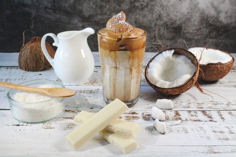 various products made from coconut.