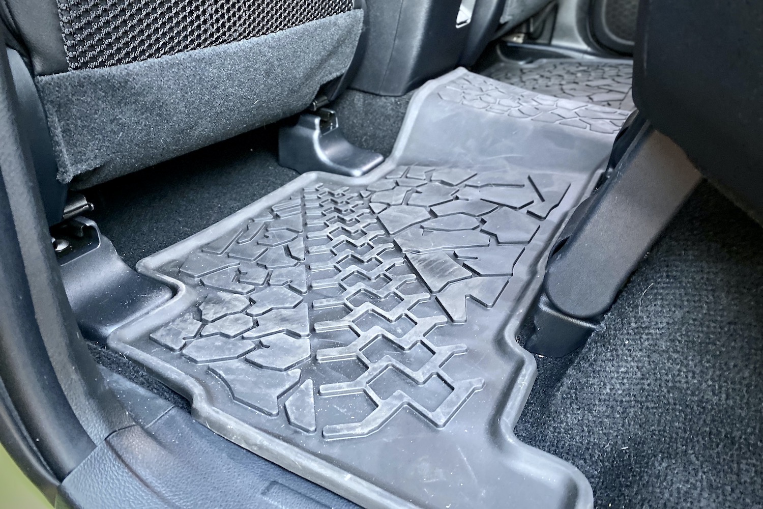 Rear floor mats of Toyota 4Runner TRD Pro from driver's side.