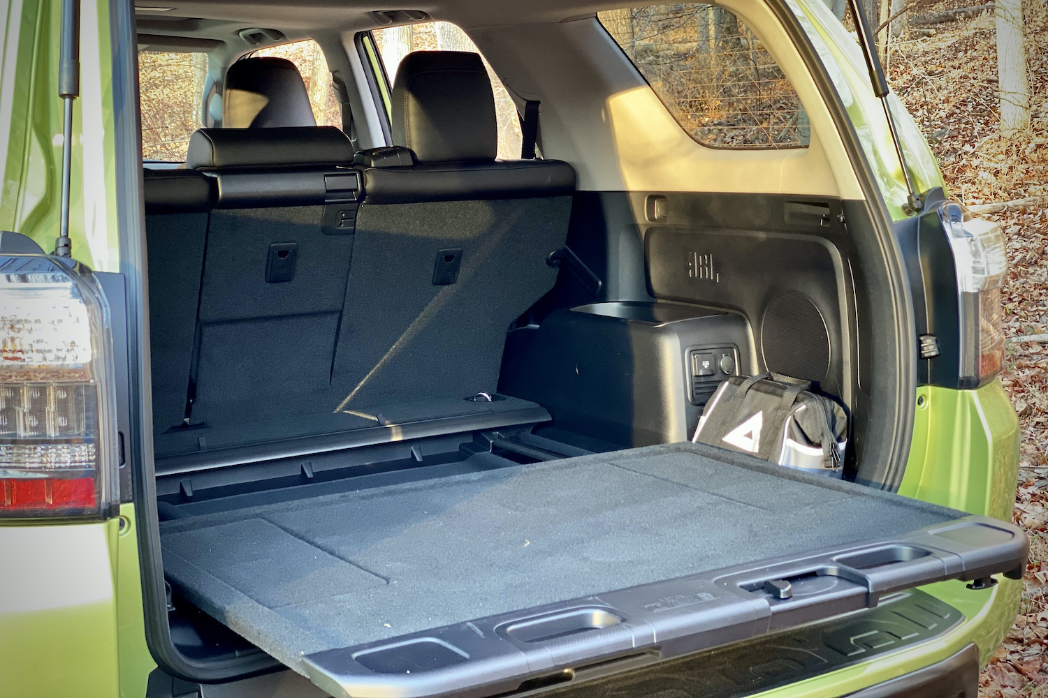 Trunk of Toyota 4Runner TRD Pro from driver's side.