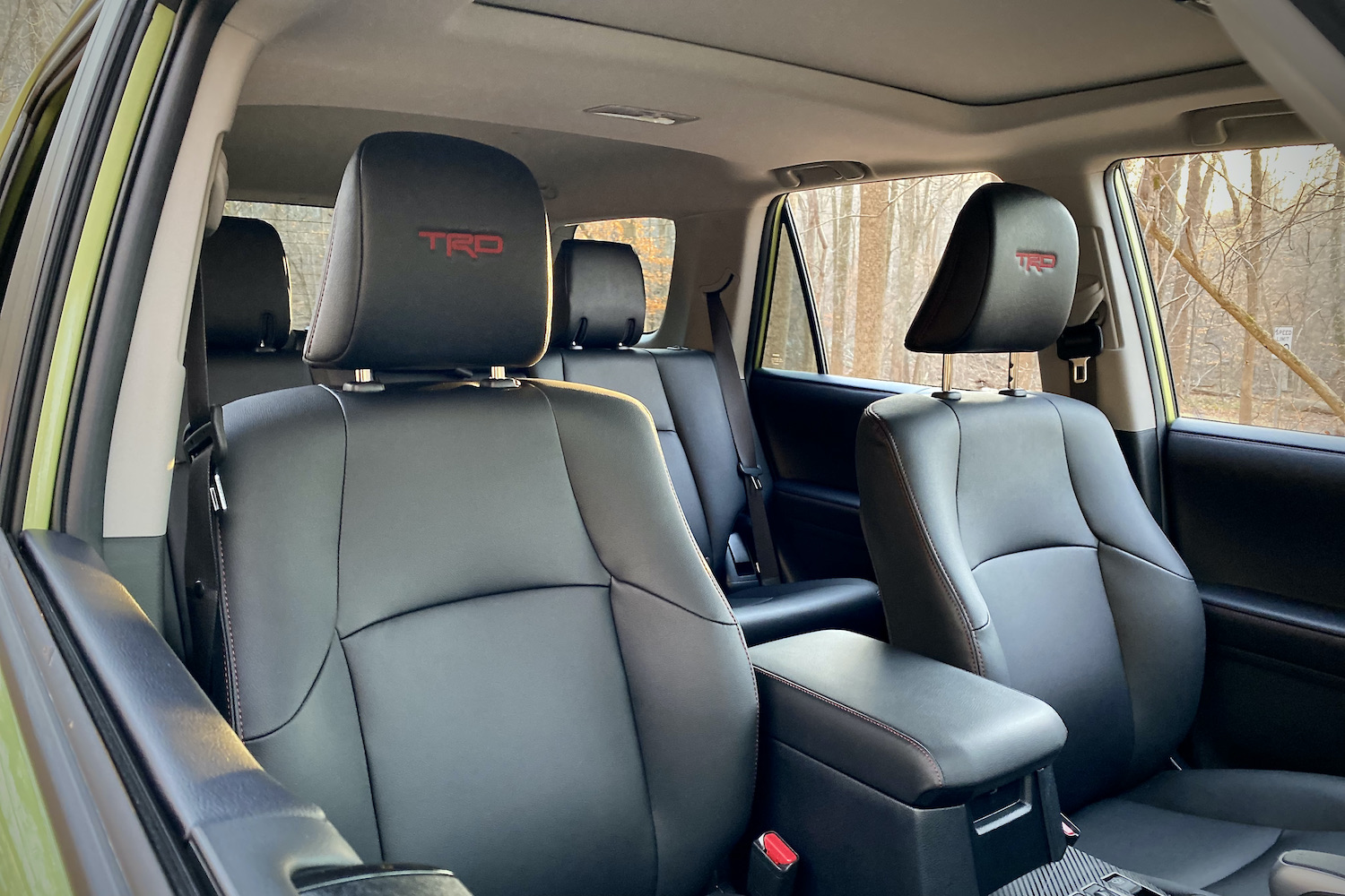 TRD logos on front seats of Toyota 4Runner TRD Pro.