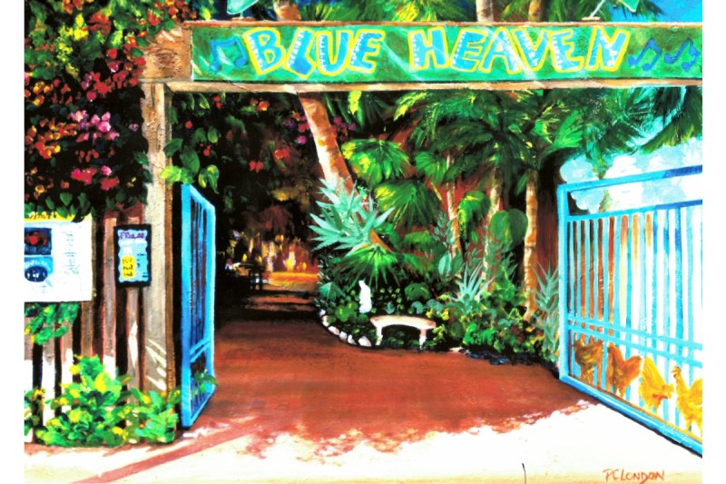 Painting of Blue Heaven Restaurant.