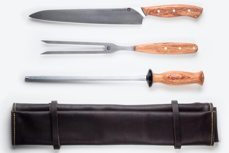 Two knives and honing steel