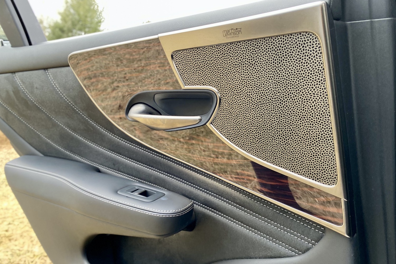 A close-up of the trim and speakers in the 2021 Lexus LS500.