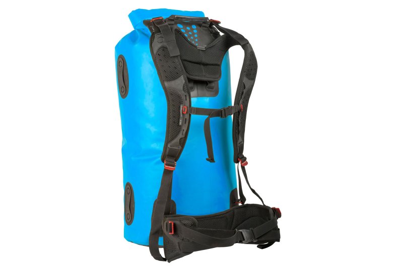 Sea to Summit Hydraulic Dry Pack in blue on a white studio background.