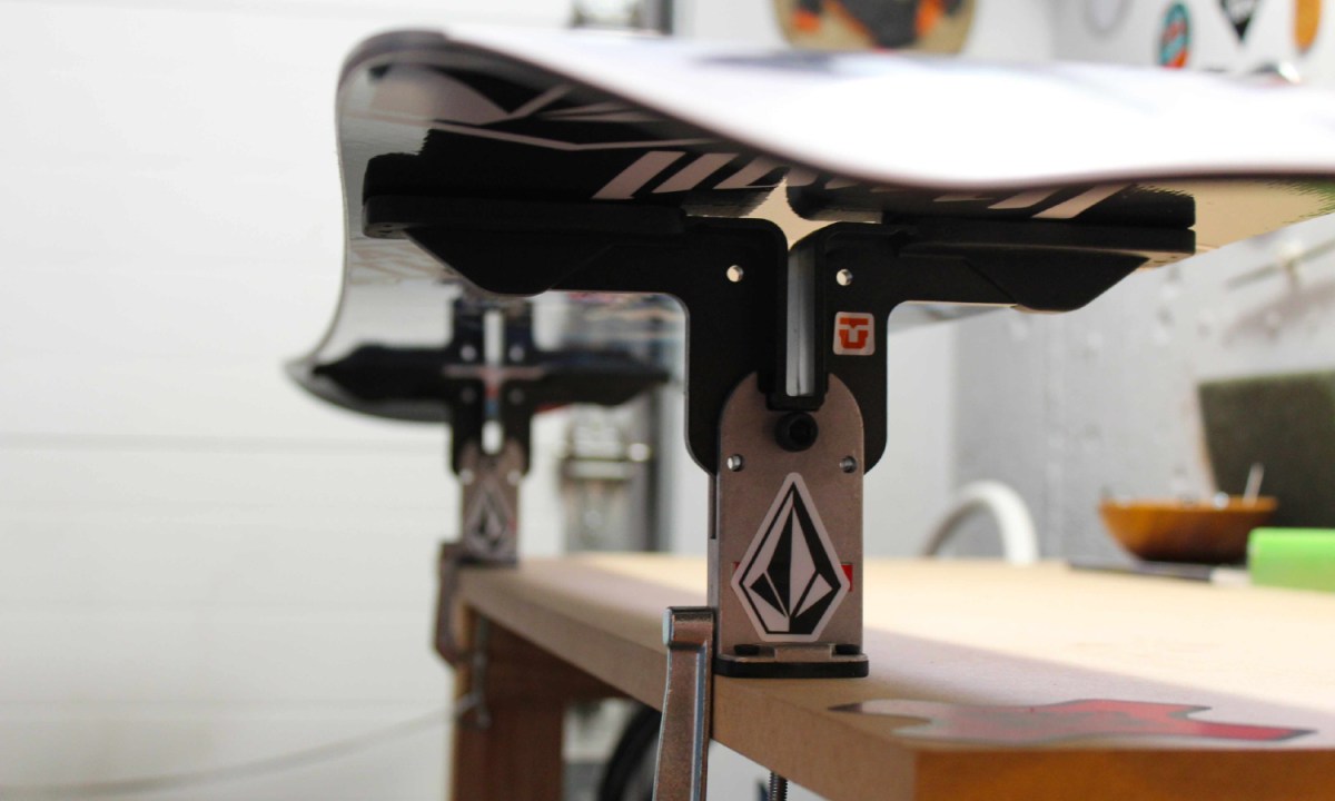 Snowboard ready to wax