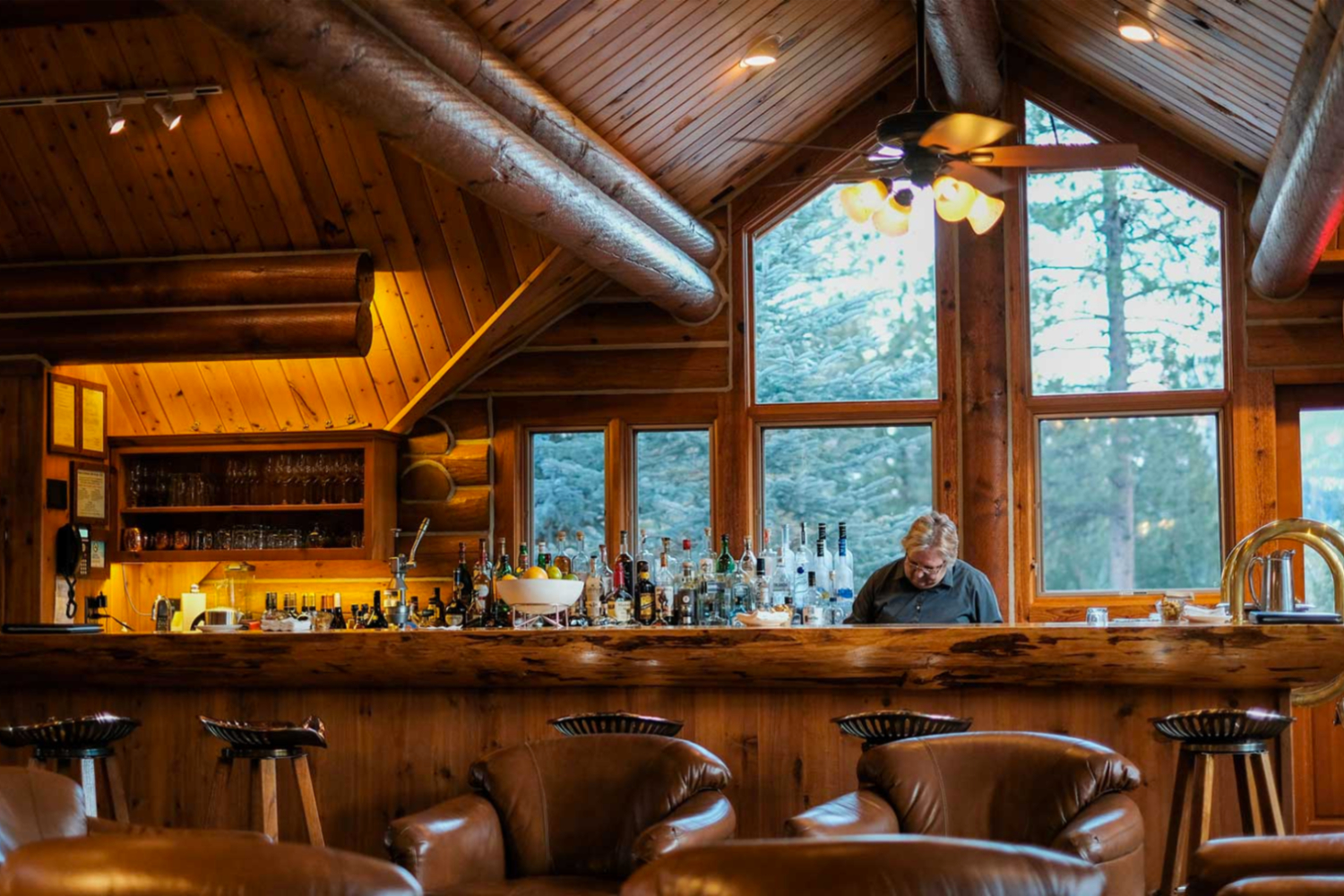 A view of the bar at Triple Creek Ranch.