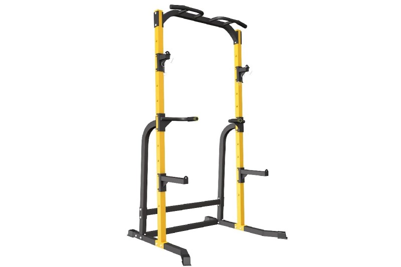 ZENOVA Power Rack Squat Rack Fitness Pull Up Bar Station Weightlifting Squat Stand with J-Hooks and Dip Bar, 800LBS Weight Capacity.