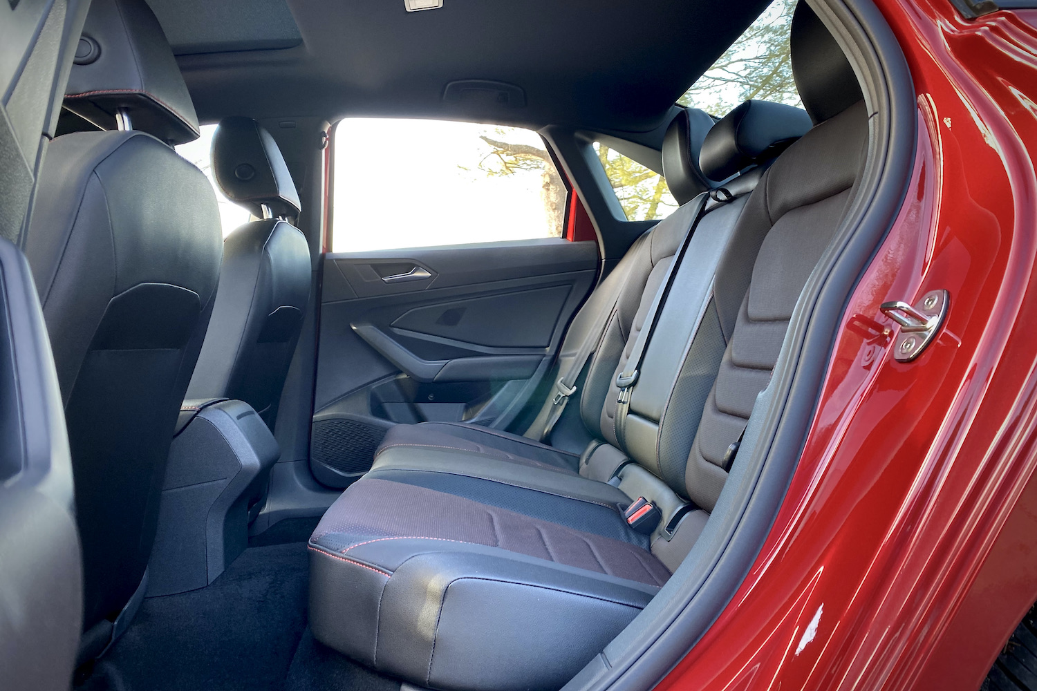 2022 Volkswagen Jetta GLI rear seats from the driver's side.