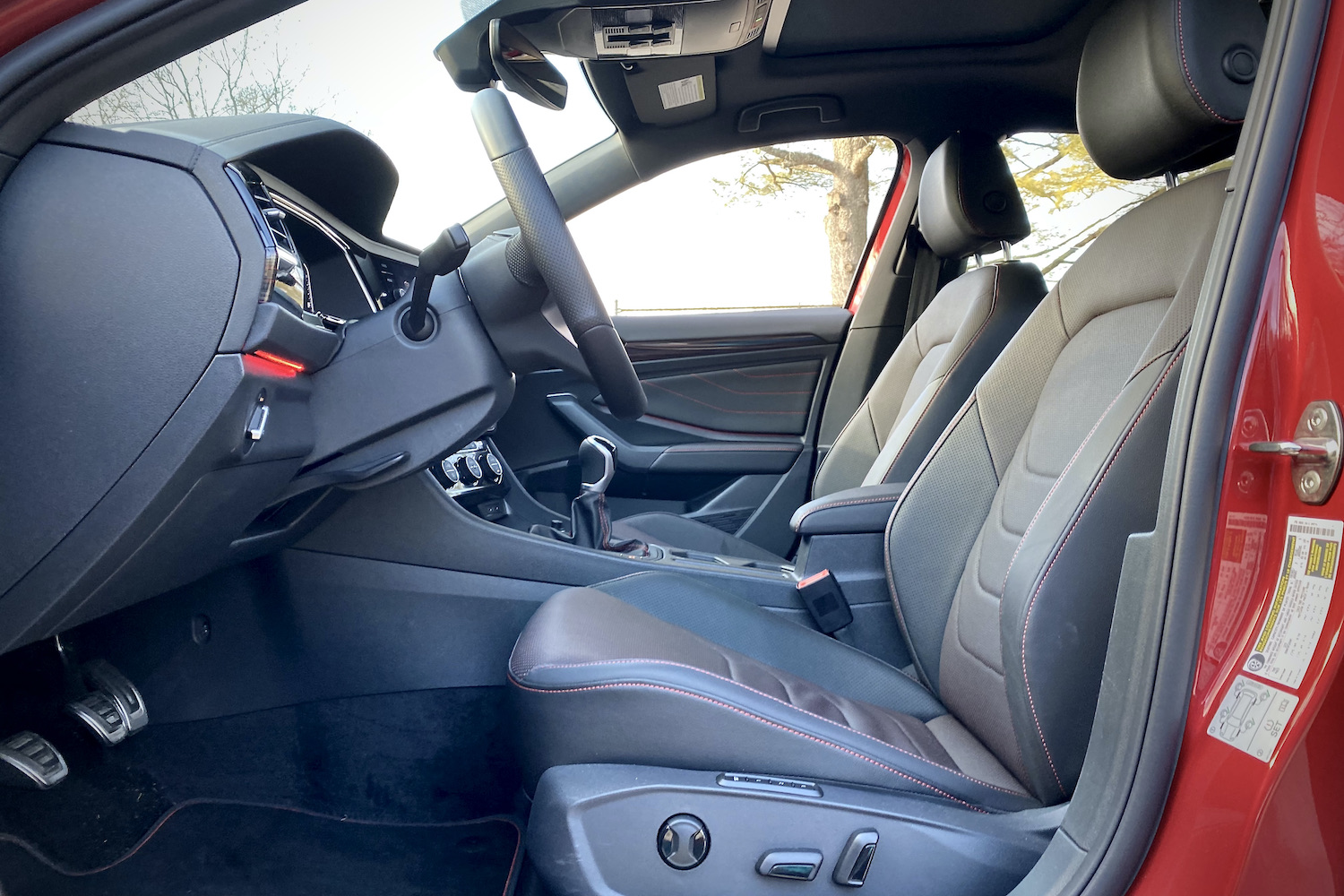 2022 Volkswagen Jetta GLI front seats from the driver's side.
