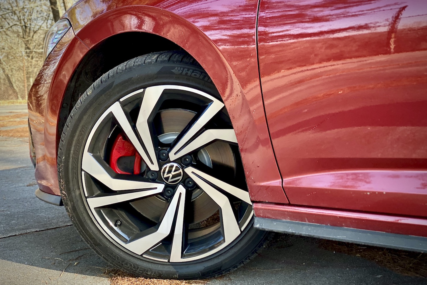 2022 Volkswagen Jetta GLI close up of front wheel.