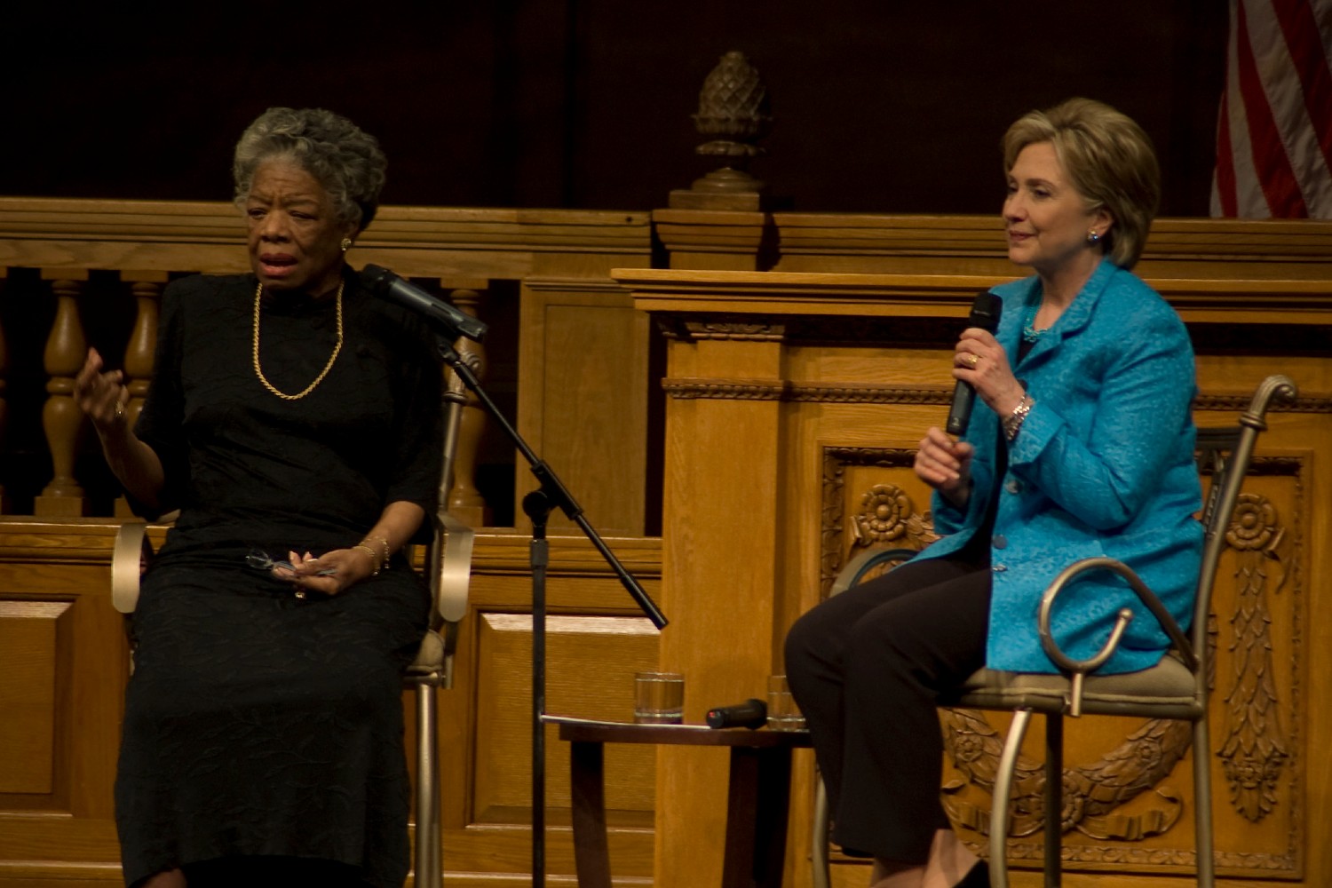 Maya Angelou and Hillary Clinton.