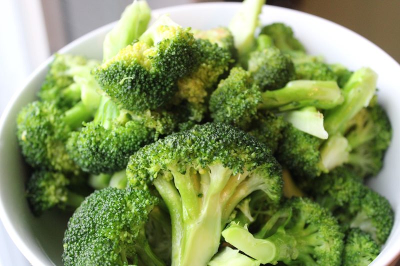 Bowl of raw broccoli