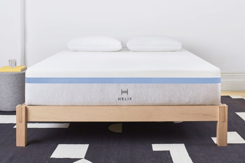 A Helix Moonlight mattress in a bedroom.