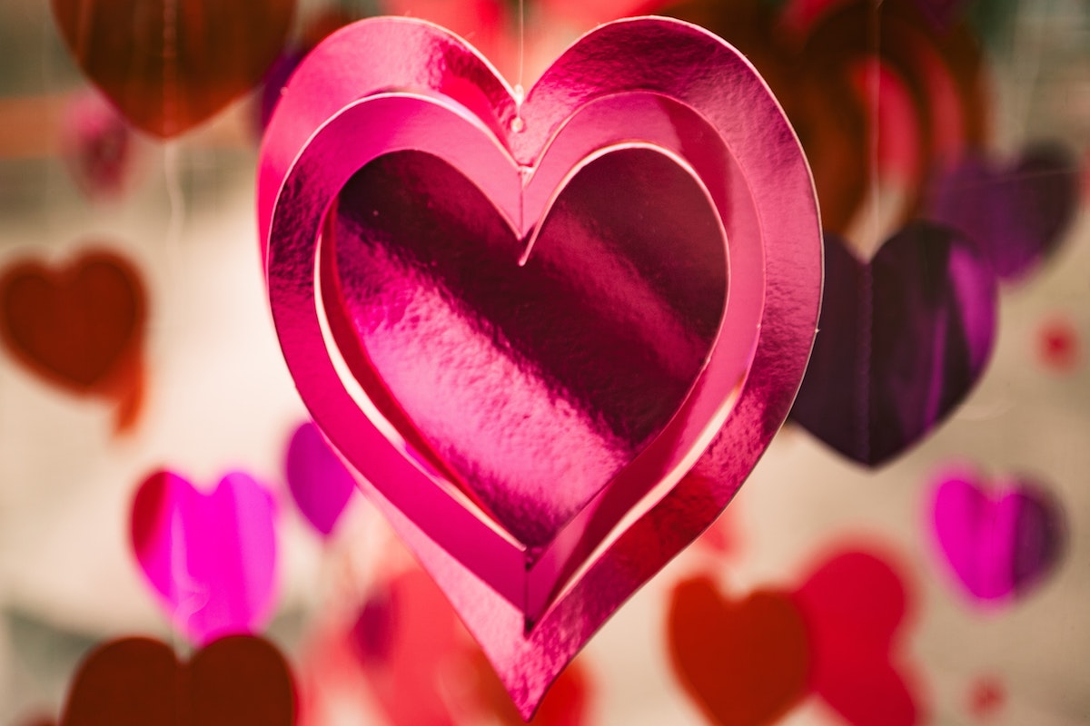 Valentine's Day heart decorations.