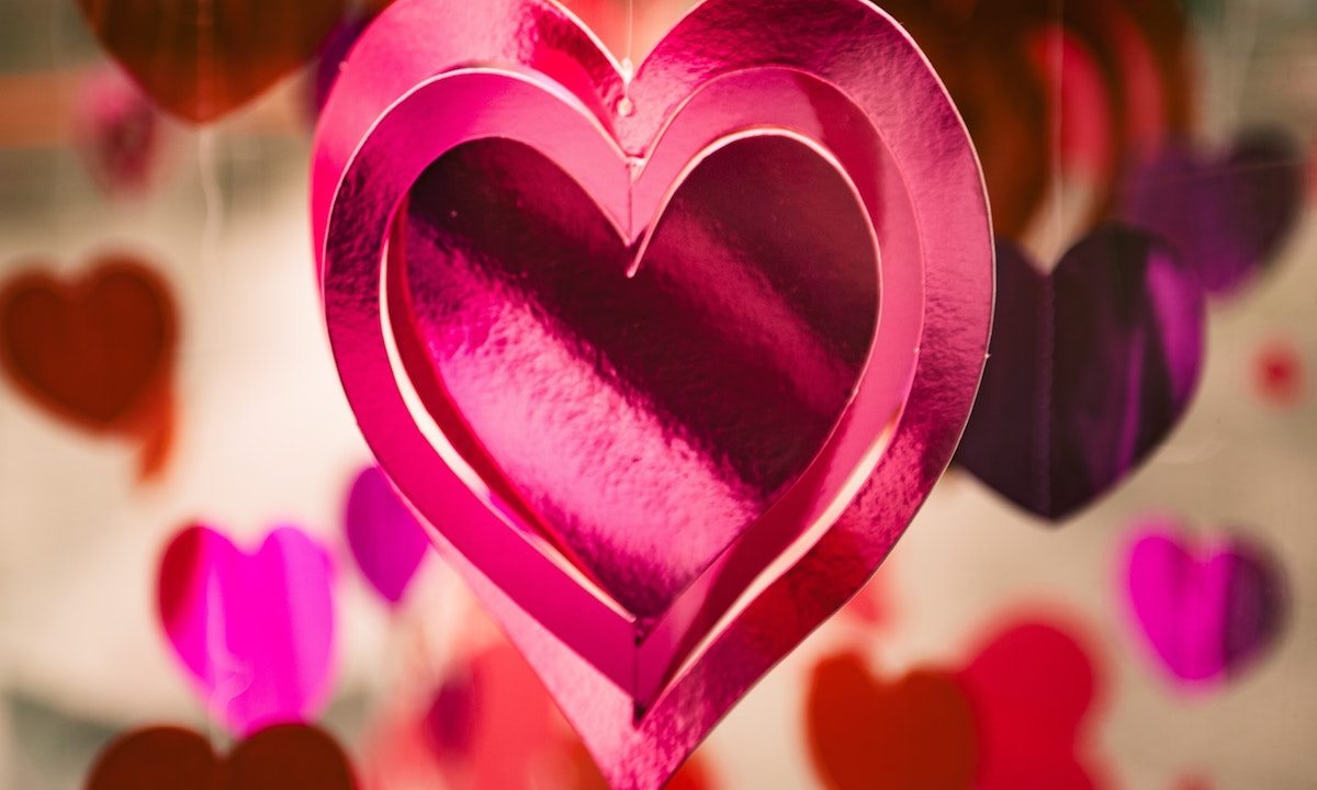 Valentine's Day heart decorations.