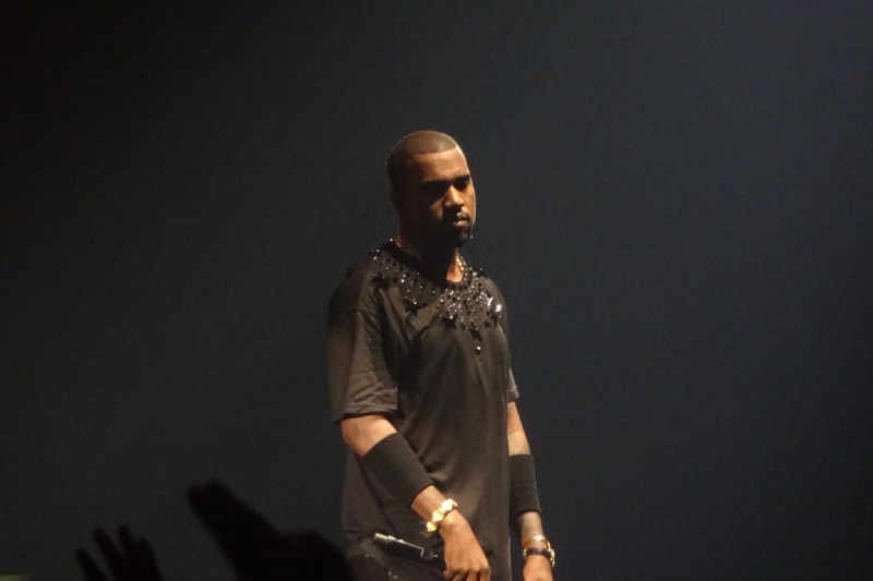 Kanye West on the 'Watch The Throne Tour' with Jay-Z at Gelredome Arnhem, Netherlands.