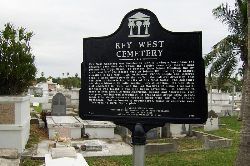 Sign at historic Key West Cemetery.