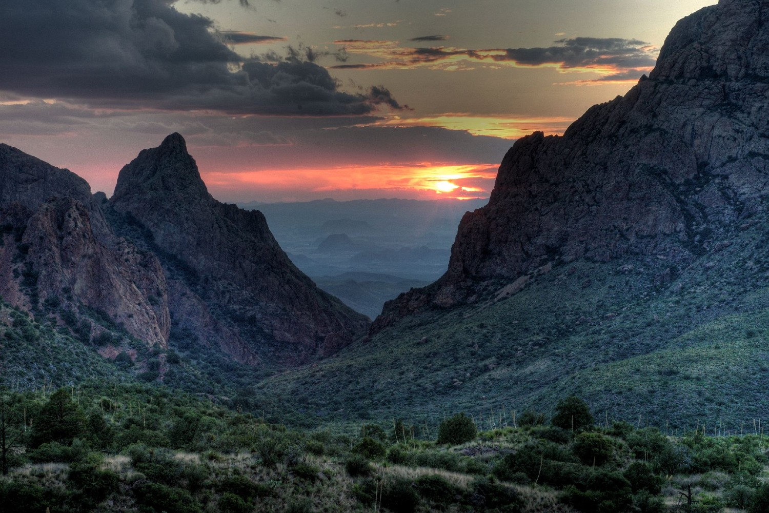 Sunset at "The Window" near Chisos Mountain Lodge at Big Bend National Park.